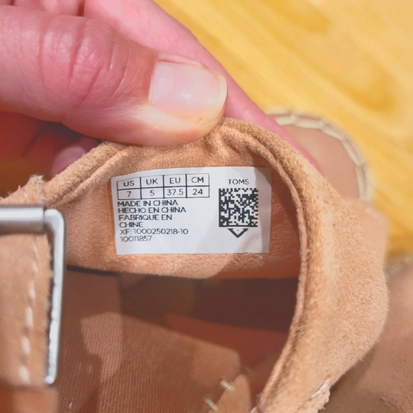 Toms Monica Espadrille Wedge Sling Back Sandals Pink Size 7 - Picture 7 of 15